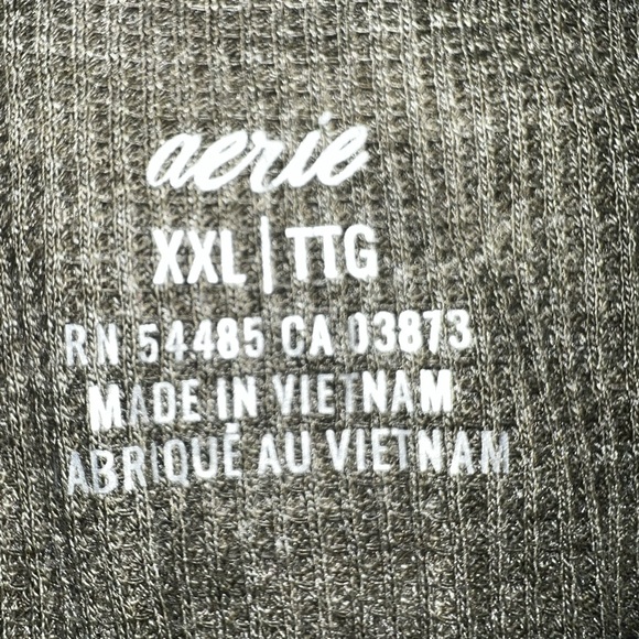 Olive Green Aerie Buttoned Tank Top. - Picture 3 of 3